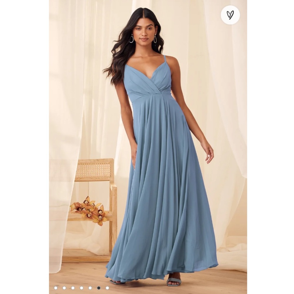 Lulu’s All About Love Slate Blue Maxi Dress